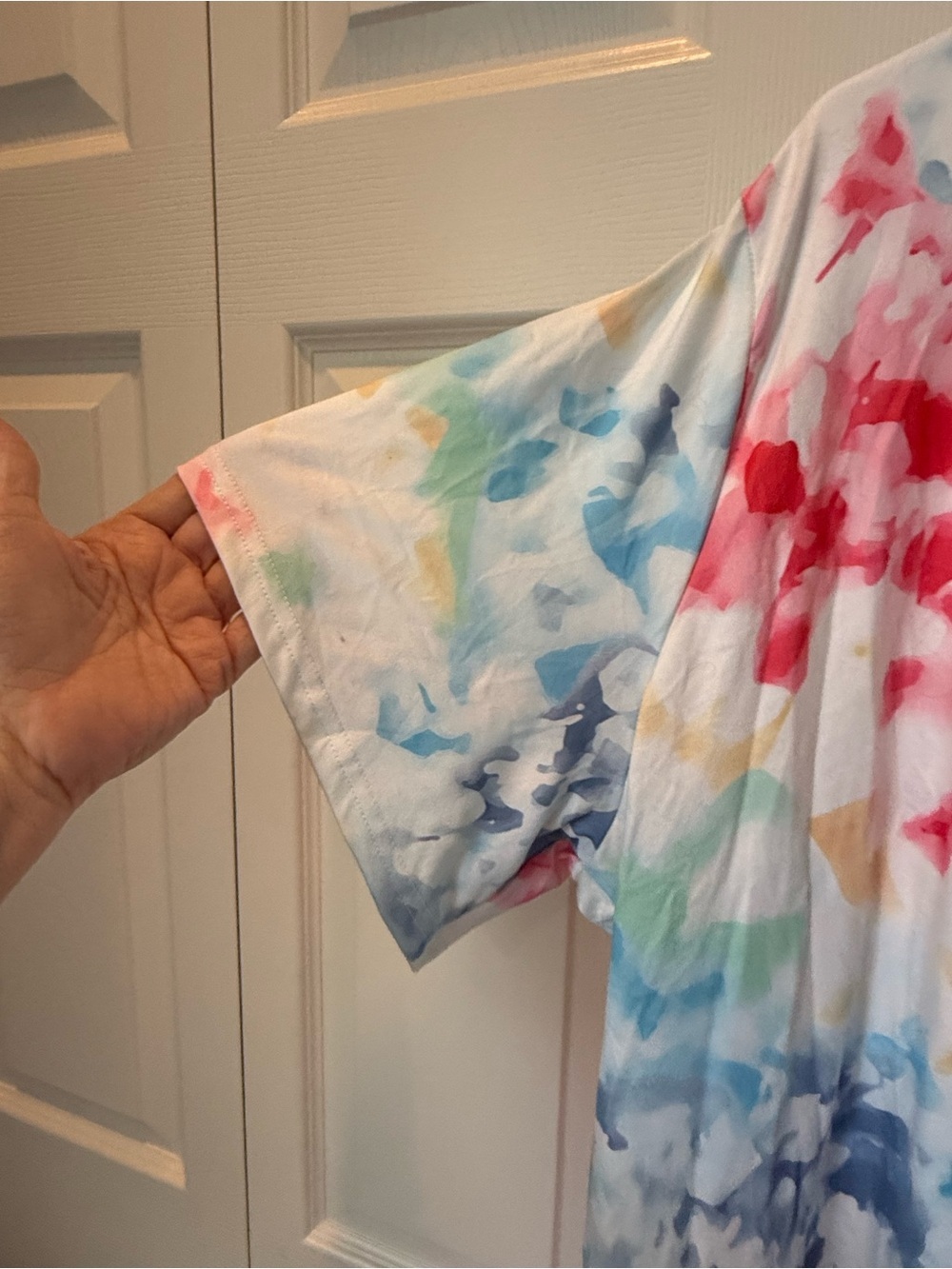 # Women's 4XL Multicolor Tie-Dye Lounge Set - Top & Shorts - Picture 5 of 13